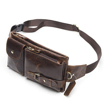 Load image into Gallery viewer, WESTAL Genuine Leather Waist Packs Men Waist Bags Fanny Pack Belt Bag Phone Bags Travel Waist Pack Male Small Waist Bag Leather