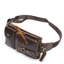 Load image into Gallery viewer, WESTAL Genuine Leather Waist Packs Men Waist Bags Fanny Pack Belt Bag Phone Bags Travel Waist Pack Male Small Waist Bag Leather