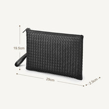 Load image into Gallery viewer, 100% Cowhide Leather Men's Clutch Bag Luxury Brand Woven Leather Bag Fashion Design Simple Envelope Bag Large Capacity New Spot