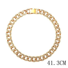 Load image into Gallery viewer, Caraquet Punk Hip Hop Cuban Link Chain Choker Necklace Iced Out Rapper Crystal Necklace Fashion Bling Rhinestone Jewelry Gift