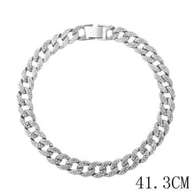 Load image into Gallery viewer, Caraquet Punk Hip Hop Cuban Link Chain Choker Necklace Iced Out Rapper Crystal Necklace Fashion Bling Rhinestone Jewelry Gift