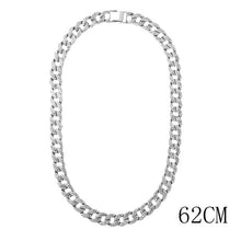 Load image into Gallery viewer, Caraquet Punk Hip Hop Cuban Link Chain Choker Necklace Iced Out Rapper Crystal Necklace Fashion Bling Rhinestone Jewelry Gift