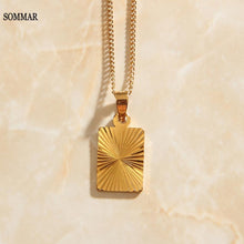 Load image into Gallery viewer, SOMMAR 50cm Charm Pendants Necklaces Gold Color carve wave Pendants Chains Christian Catholic Religious Ornaments