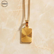 Load image into Gallery viewer, SOMMAR 50cm Charm Pendants Necklaces Gold Color carve wave Pendants Chains Christian Catholic Religious Ornaments