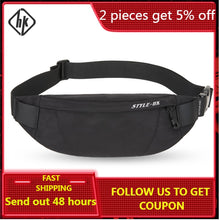 Load image into Gallery viewer, Hk Fanny Pack Black Waterproof Money Belt Bag Men Purse Teenager's Travel Wallet Belt Male Waist Bags Cigarette Case for Phone