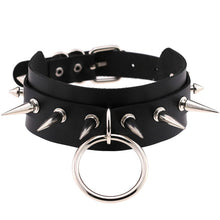 Load image into Gallery viewer, ZIMNO Sexy Punk Egirl Choker Collar Leather Choker Bondage Cosplay Goth Jewelry Women Gothic Male Necklace Harajuku Accessories