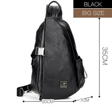 Load image into Gallery viewer, JackKevin Men Multifunction Leather Crossbody Bags USB Charging Chest Pack Short Trip Water Repellent Shoulder Messengers Bag