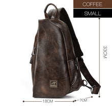 Load image into Gallery viewer, JackKevin Men Multifunction Leather Crossbody Bags USB Charging Chest Pack Short Trip Water Repellent Shoulder Messengers Bag