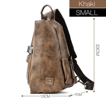 Load image into Gallery viewer, JackKevin Men Multifunction Leather Crossbody Bags USB Charging Chest Pack Short Trip Water Repellent Shoulder Messengers Bag