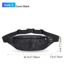 Load image into Gallery viewer, Hk Fanny Pack Black Waterproof Money Belt Bag Men Purse Teenager's Travel Wallet Belt Male Waist Bags Cigarette Case for Phone
