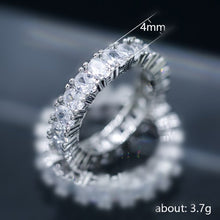 Load image into Gallery viewer, Handmade Eternity Promise Crystal Ring AAA Cz Zircon Engagement Wedding Band Rings for Women Men Finger Party Jewelry CRL1141