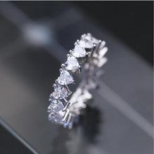 Load image into Gallery viewer, Handmade Eternity Promise Crystal Ring AAA Cz Zircon Engagement Wedding Band Rings for Women Men Finger Party Jewelry CRL1141