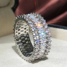 Load image into Gallery viewer, Handmade Eternity Promise Crystal Ring AAA Cz Zircon Engagement Wedding Band Rings for Women Men Finger Party Jewelry CRL1141