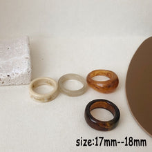 Load image into Gallery viewer, HUANZHI 2021 New Transparent Resin Acrylic Rhinestone Colourful Geometric Square Round Rings Set for Women Jewelry Party Gifts