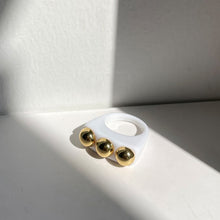 Load image into Gallery viewer, HUANGZHI 2021 New Golden Bead Transparent Resin Acrylic Square Rings For Women Friends Couple Jewelry Trendy Travel