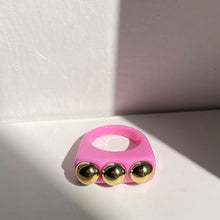 Load image into Gallery viewer, HUANGZHI 2021 New Golden Bead Transparent Resin Acrylic Square Rings For Women Friends Couple Jewelry Trendy Travel