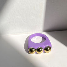 Load image into Gallery viewer, HUANGZHI 2021 New Golden Bead Transparent Resin Acrylic Square Rings For Women Friends Couple Jewelry Trendy Travel