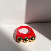 Load image into Gallery viewer, HUANGZHI 2021 New Golden Bead Transparent Resin Acrylic Square Rings For Women Friends Couple Jewelry Trendy Travel