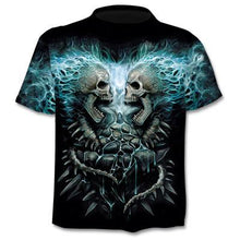 Load image into Gallery viewer, 2021 new hot sale men's motorcycle punk T-shirt 3d printing skull casual retro hip-hop style oversized fashionable and comfortab