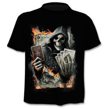 Load image into Gallery viewer, 2021 new hot sale men's motorcycle punk T-shirt 3d printing skull casual retro hip-hop style oversized fashionable and comfortab