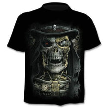 Load image into Gallery viewer, 2021 new hot sale men's motorcycle punk T-shirt 3d printing skull casual retro hip-hop style oversized fashionable and comfortab