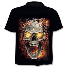 Load image into Gallery viewer, 2021 new hot sale men's motorcycle punk T-shirt 3d printing skull casual retro hip-hop style oversized fashionable and comfortab