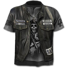 Load image into Gallery viewer, 2021 new hot sale men's motorcycle punk T-shirt 3d printing skull casual retro hip-hop style oversized fashionable and comfortab