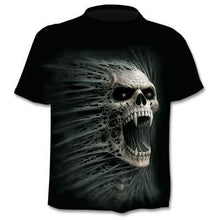 Load image into Gallery viewer, 2021 new hot sale men's motorcycle punk T-shirt 3d printing skull casual retro hip-hop style oversized fashionable and comfortab