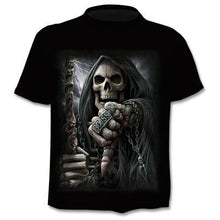 Load image into Gallery viewer, 2021 new hot sale men's motorcycle punk T-shirt 3d printing skull casual retro hip-hop style oversized fashionable and comfortab