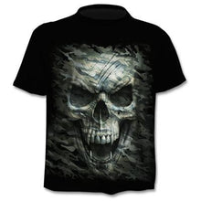 Load image into Gallery viewer, 2021 new hot sale men's motorcycle punk T-shirt 3d printing skull casual retro hip-hop style oversized fashionable and comfortab