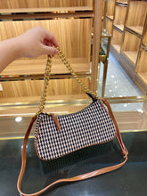 Load image into Gallery viewer, New Fashion Shoulder Bag Ladies Womens Leather Canvas Underarm Bag Weave Flap Bag Square Crossbody bags Handbags Girls Purse