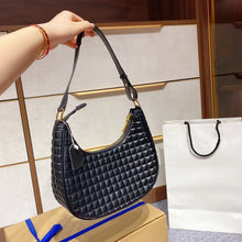 Load image into Gallery viewer, New Fashion Shoulder Bag Ladies Womens Leather Canvas Underarm Bag Weave Flap Bag Square Crossbody bags Handbags Girls Purse