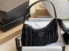 Load image into Gallery viewer, New Fashion Shoulder Bag Ladies Womens Leather Canvas Underarm Bag Weave Flap Bag Square Crossbody bags Handbags Girls Purse