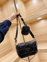 Load image into Gallery viewer, New Fashion Shoulder Bag Ladies Womens Leather Canvas Underarm Bag Weave Flap Bag Square Crossbody bags Handbags Girls Purse