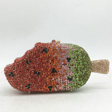 Load image into Gallery viewer, Boutique De FGG Novelty Ice-Cream Handbags Women Mini Popsicle Strawberry Flavor Evening Bags and Clutches Wedding Party Purses