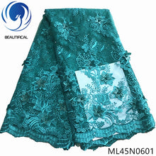 Load image into Gallery viewer, BEAUTIFICAL 3d lace flowers latest nigerian lace styles french party lace fabrics 5 yards 2019 tulle fabric 3d ML45N06