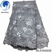 Load image into Gallery viewer, BEAUTIFICAL 3d lace flowers latest nigerian lace styles french party lace fabrics 5 yards 2019 tulle fabric 3d ML45N06