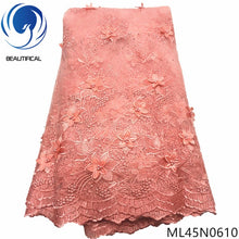 Load image into Gallery viewer, BEAUTIFICAL 3d lace flowers latest nigerian lace styles french party lace fabrics 5 yards 2019 tulle fabric 3d ML45N06