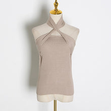Load image into Gallery viewer, TWOTWINSTYLE Elegant Sleeveless Sexy Women Sweater Halter Off Shoulder Slim Knitted Tops Female Fashion Summer 2020 Clothes Tide
