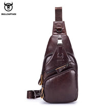 Load image into Gallery viewer, BULLCAPTAIN 2020 Genuine Leather chest bag for men casual messenger bags fashion men&#39;s chest pack large capacity Business bag&#39;s
