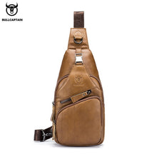 Load image into Gallery viewer, BULLCAPTAIN 2020 Genuine Leather chest bag for men casual messenger bags fashion men&#39;s chest pack large capacity Business bag&#39;s
