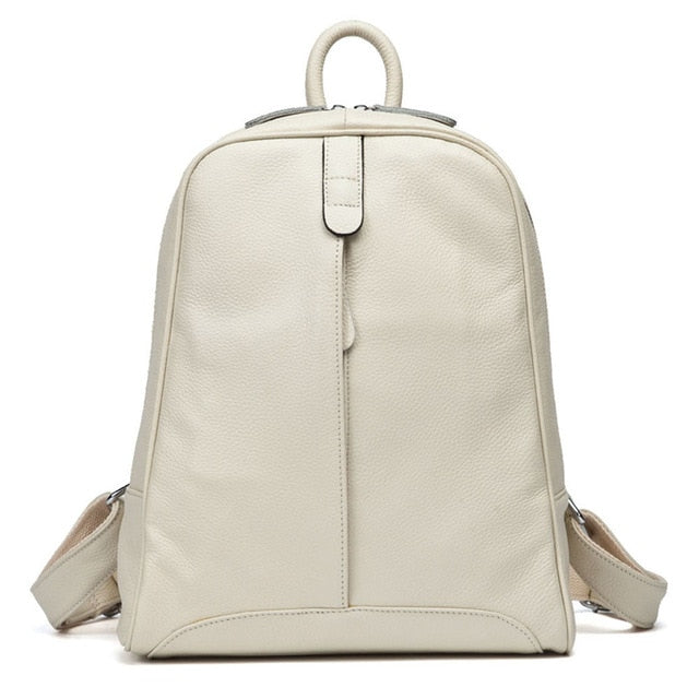 Zency 100% Soft Genuine Leather Fashion Women Backpack Casual Travel Back Pack Bag Preppy Style Girl's Schoolbag Laptop Knapsack