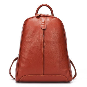 Zency 100% Soft Genuine Leather Fashion Women Backpack Casual Travel Back Pack Bag Preppy Style Girl's Schoolbag Laptop Knapsack