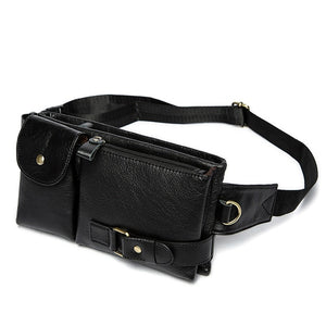 WESTAL Genuine Leather Waist Packs Men Waist Bags Fanny Pack Belt Bag Phone Bags Travel Waist Pack Male Small Waist Bag Leather