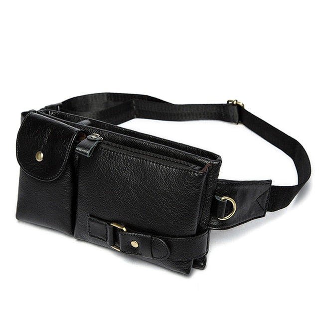 WESTAL Genuine Leather Waist Packs Men Waist Bags Fanny Pack Belt Bag Phone Bags Travel Waist Pack Male Small Waist Bag Leather