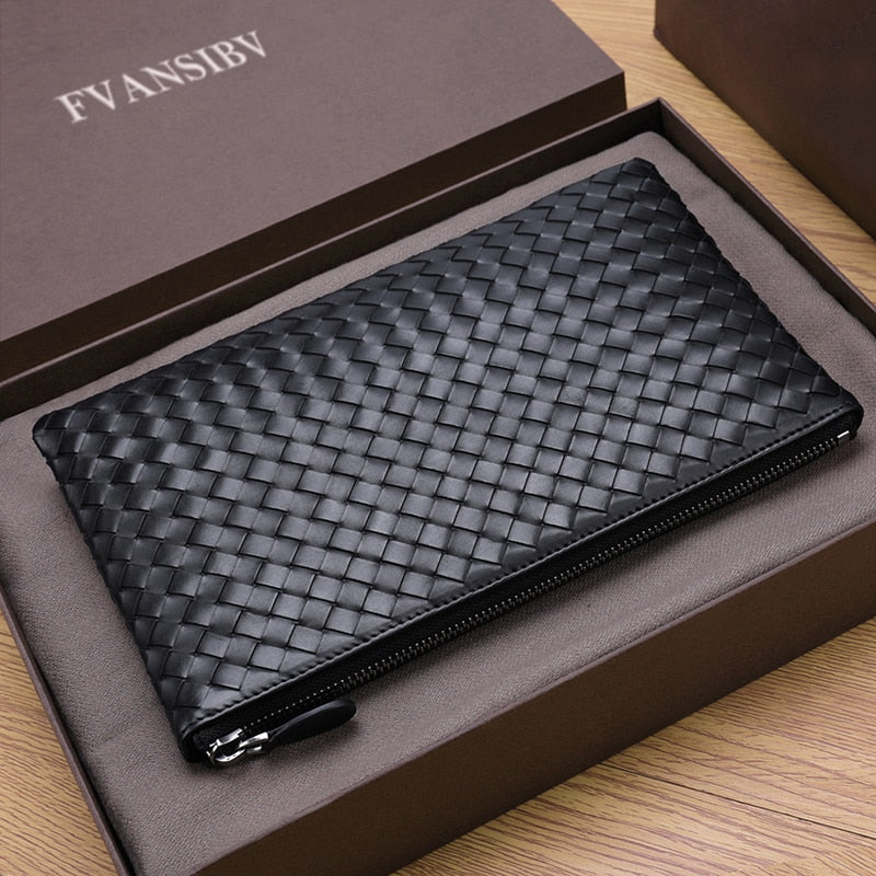 Mens Clutch Bag 100% Genuine Leather Large Capacity A4 Luxury Brand Woven  Bag Busins Simple Style Classic Envelope Bag New From Gift_59shop, $56.86