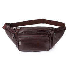 Load image into Gallery viewer, Genuine Leather Waist Bag men Waist Pack Waist Bag Funny Pack Belt Bag  Men Chain Waist Bag For Phone Pouch  Bolso ZZNICK
