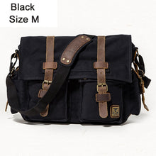 Load image into Gallery viewer, 2020 Fashion Vintage Leather Canvas Men&#39;s Messenger Bag Cotton Canvas Crossbody Bag Men Shoulder Bag Sling Casual Bag
