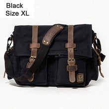 Load image into Gallery viewer, 2020 Fashion Vintage Leather Canvas Men&#39;s Messenger Bag Cotton Canvas Crossbody Bag Men Shoulder Bag Sling Casual Bag
