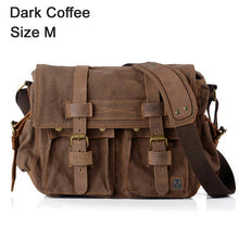 Load image into Gallery viewer, 2020 Fashion Vintage Leather Canvas Men&#39;s Messenger Bag Cotton Canvas Crossbody Bag Men Shoulder Bag Sling Casual Bag
